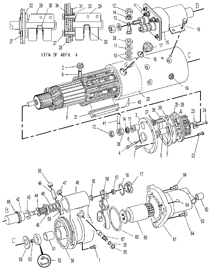 Стартер электрический 3T8947 CAT