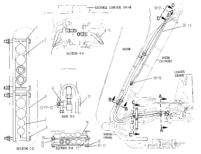 Трубопроводы стрелы 9R1353 CAT