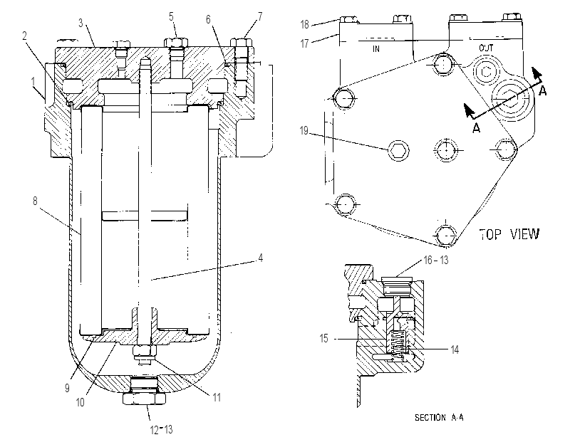 FILTER GP-TRANSMISSION 6Y2222 CAT