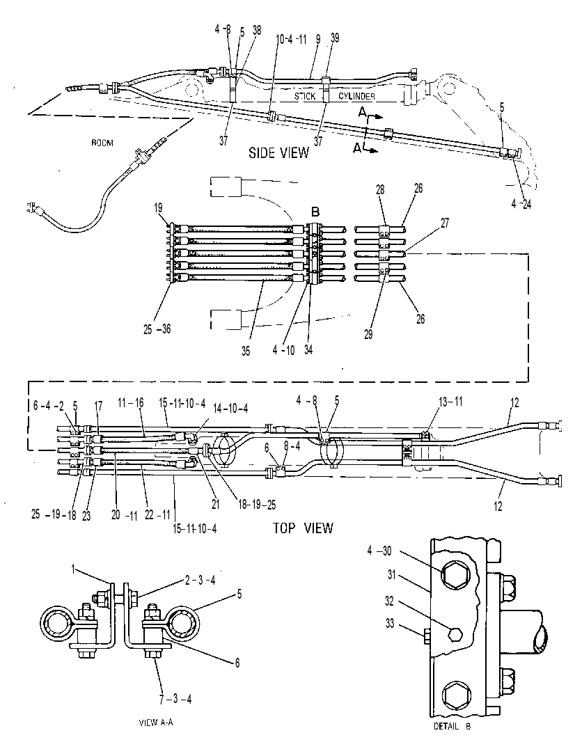 Трубопроводы стрелы 8R6671 CAT