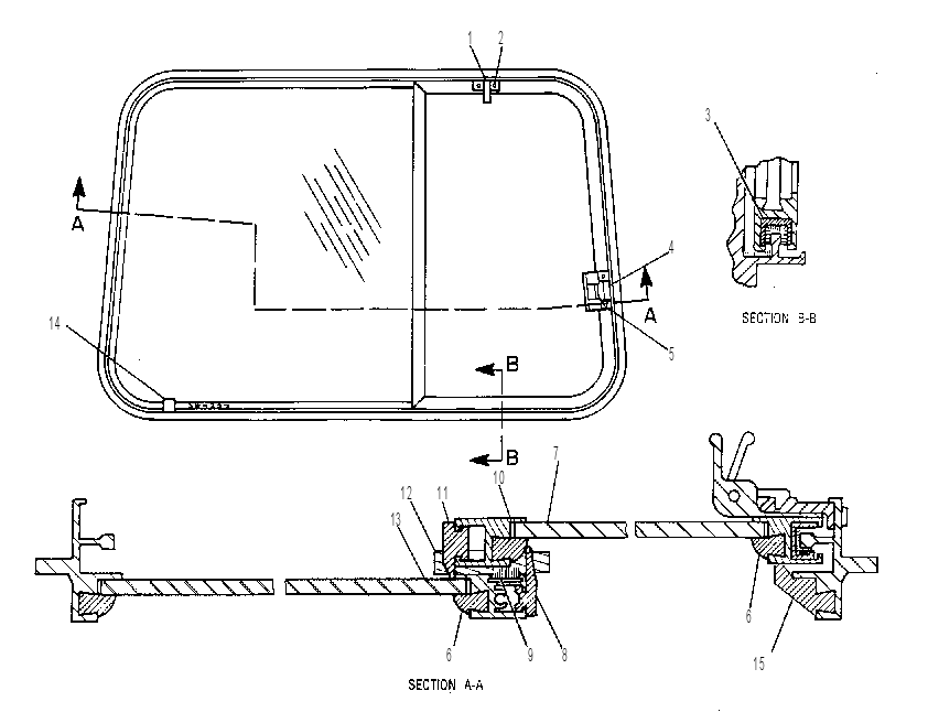 WINDOW AS-SLIDING 3W4233 CAT