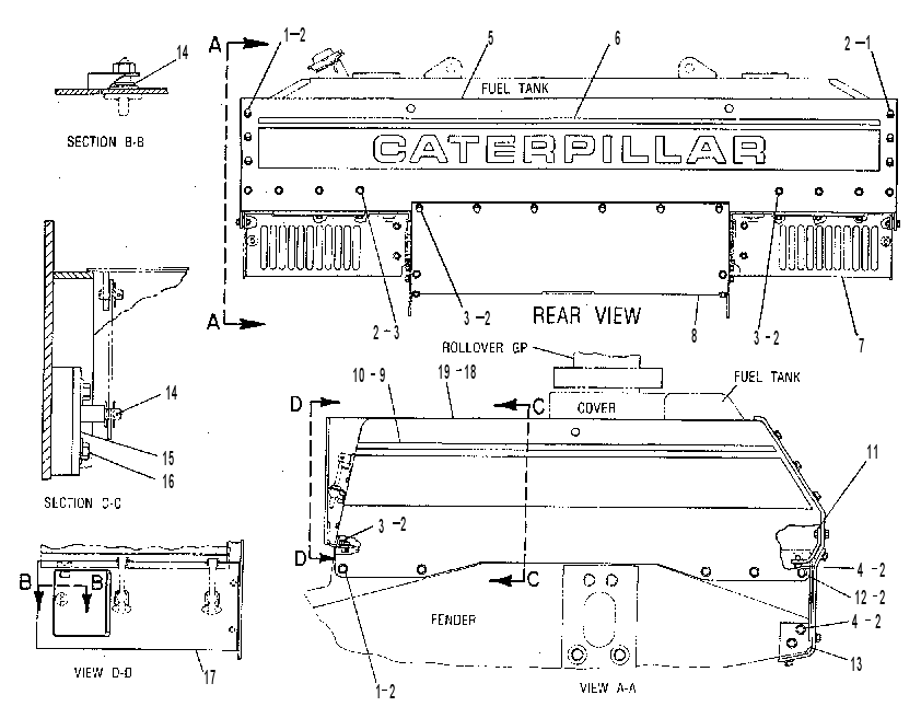 Защита топливного бака 9W7812 CAT