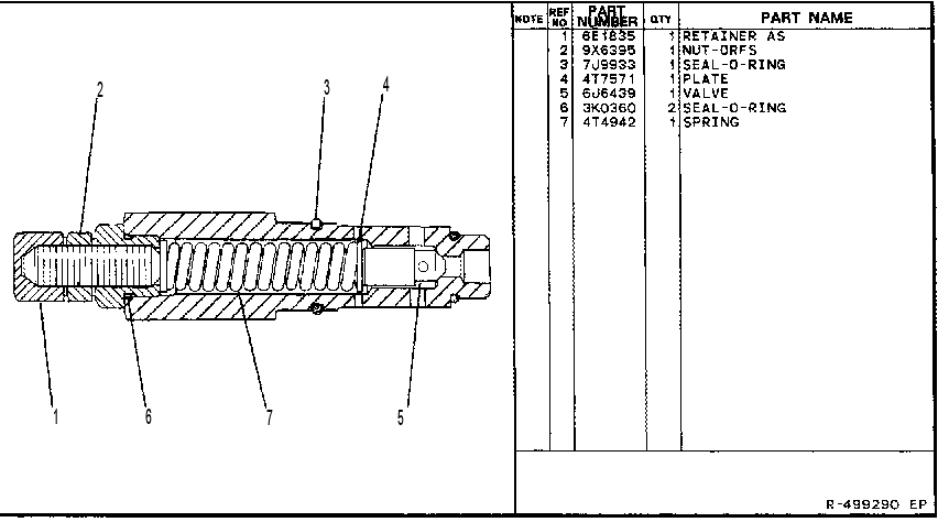 Клапан предохранительный 4T4935 CAT
