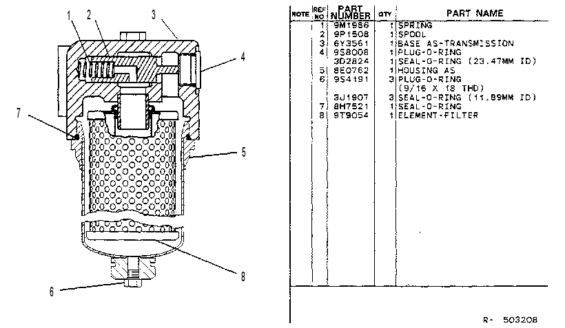 FILTER GP-TRANSMISSION 6Y3560 CAT