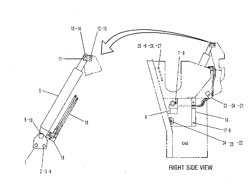 CYLINDER & MTG GP-CAB TILT 0869528 CAT