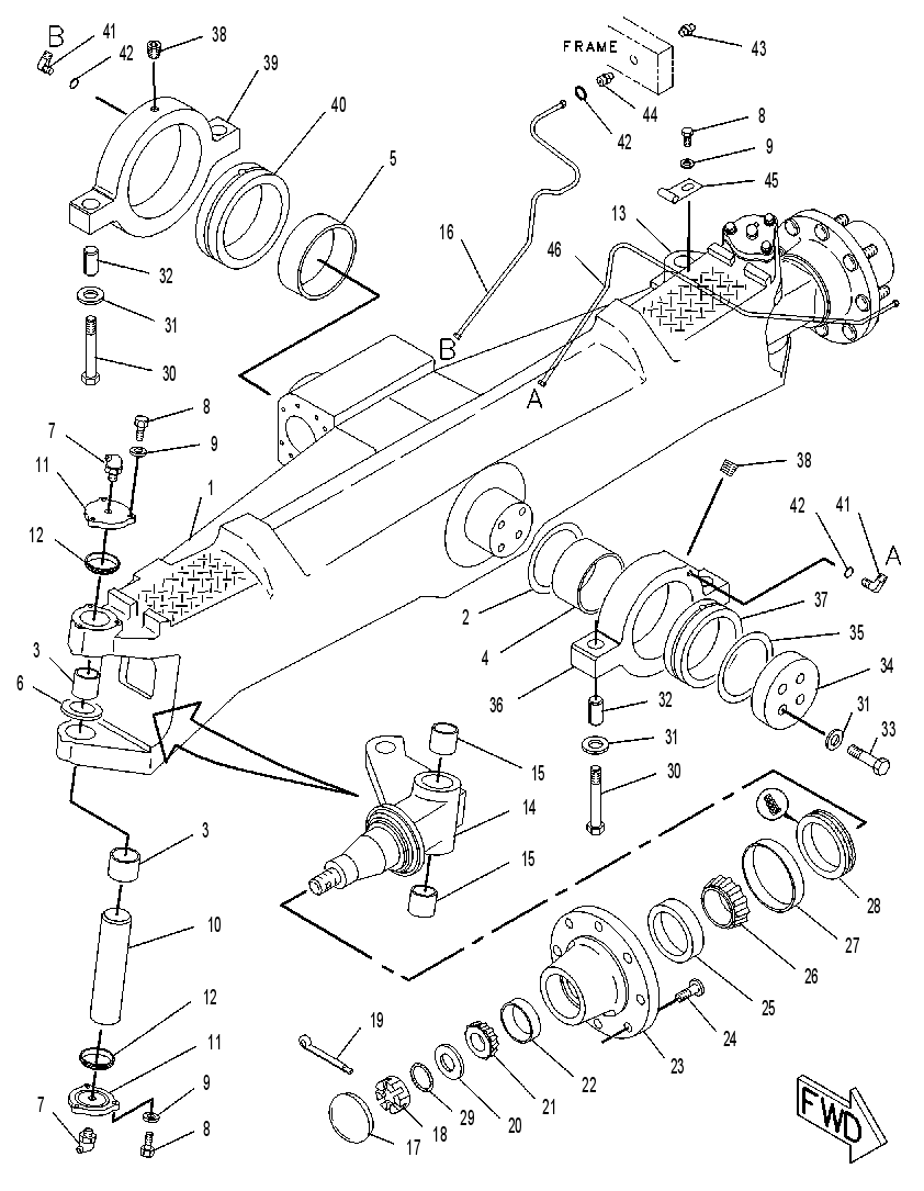 Мост передний 9R1310 CAT