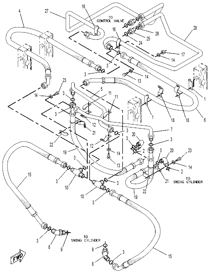 LINES GP-SWING CYLINDER 9R1560 CAT