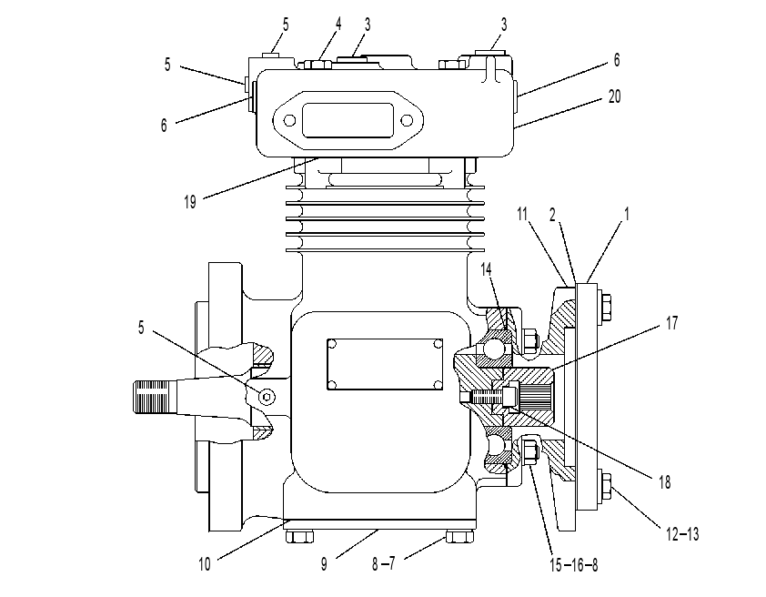 AIR COMPRESSOR AS 4P5433 CAT