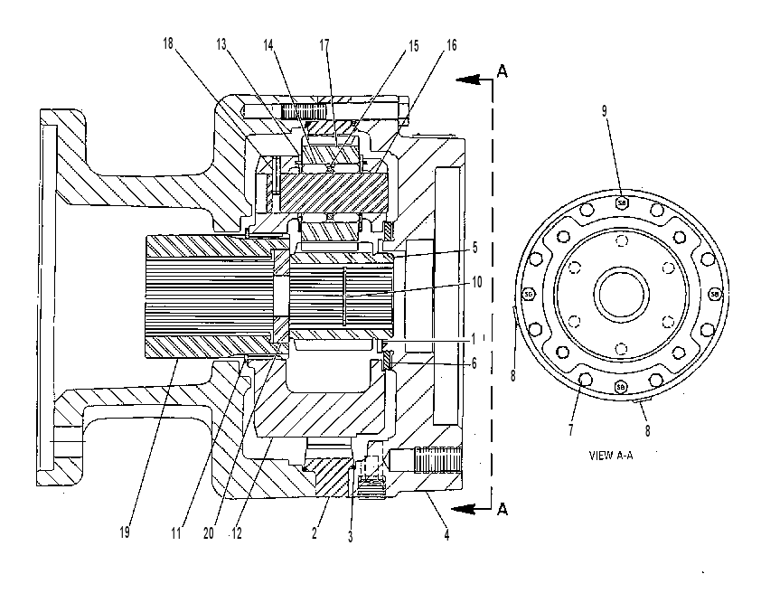 Планетарная передача бортового редуктора 7X8144 CAT