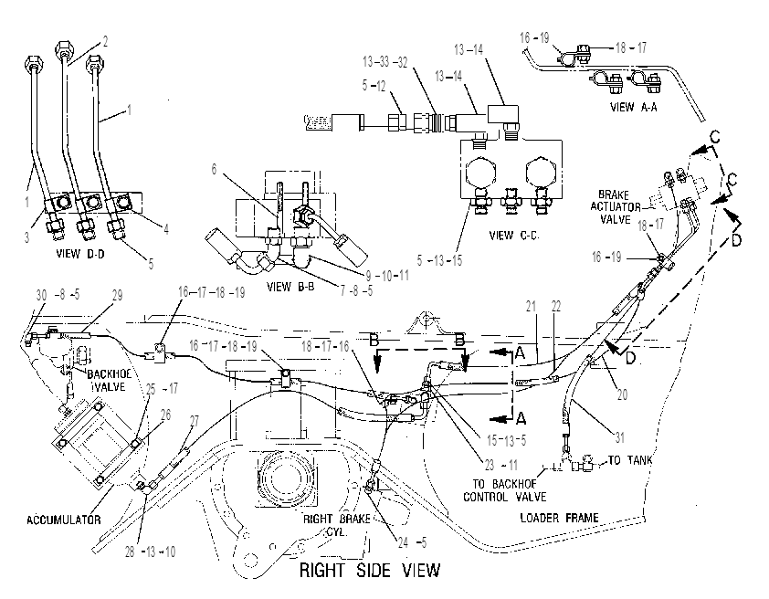 Трубопроводы рабочего тормоза 9R4200 CAT