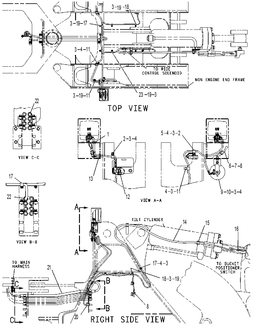 Проводка передняя 9U4793 CAT
