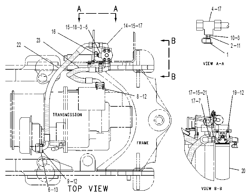 FILTER & LINES GP-TRANSMISSION 9C4995 CAT