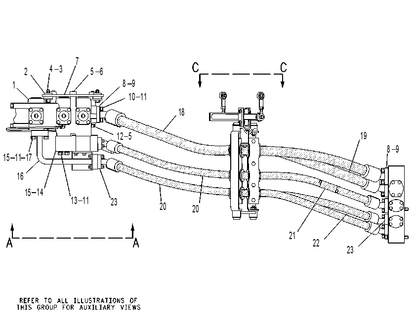 VALVE & LINES GP-HYD CONTROL 8V3109 CAT