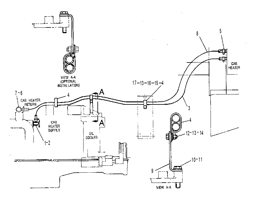 Трубопроводы отопителя 6W6349 CAT