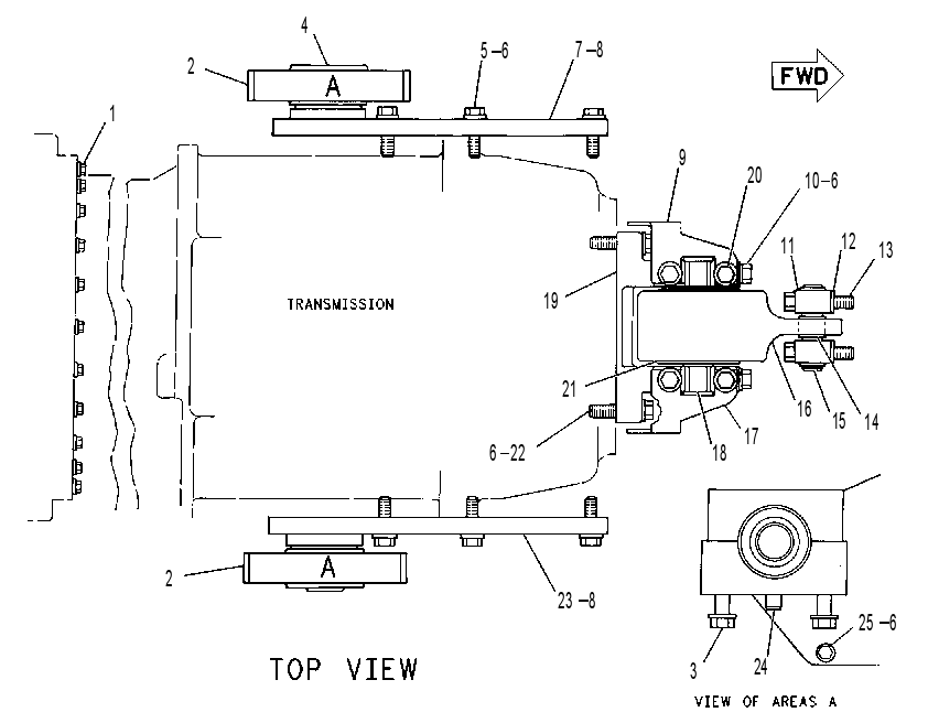 SUPPORT GP-TRANSMISSION 2V3589 CAT