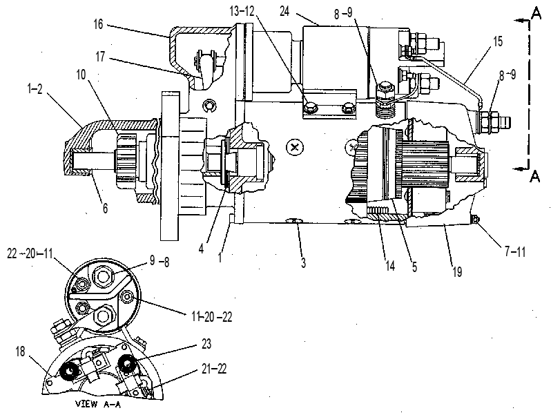 Стартер электрический 7T0798 CAT
