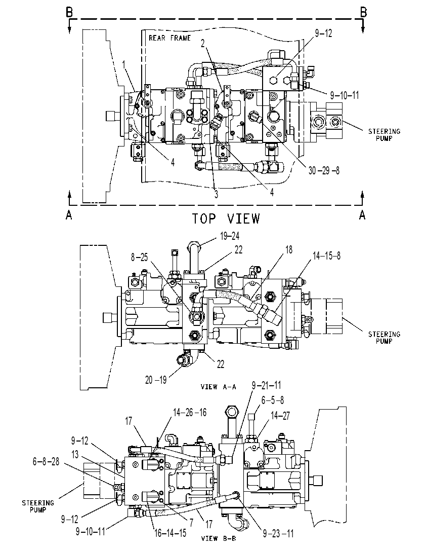 Насос хода с креплением 1G9634 CAT