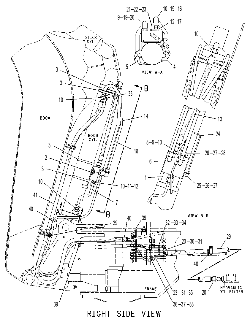 Трубопроводы стрелы 9R8909 CAT