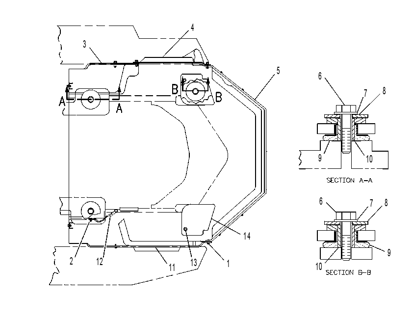 Крепление кабины 4E4843 CAT