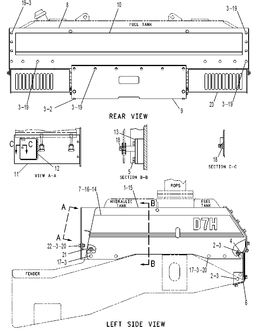 Защита топливного бака 6I9172 CAT