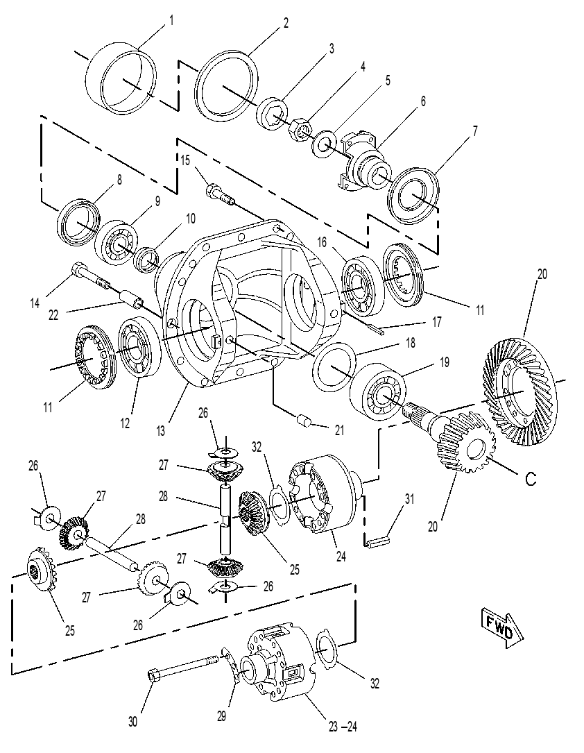 AXLE AS-DRIVE & STEERING 1187774 CAT