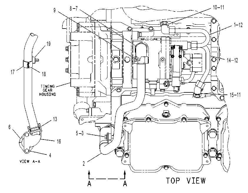 LINES GP-INJECTOR HYD PUMP 1214034 CAT