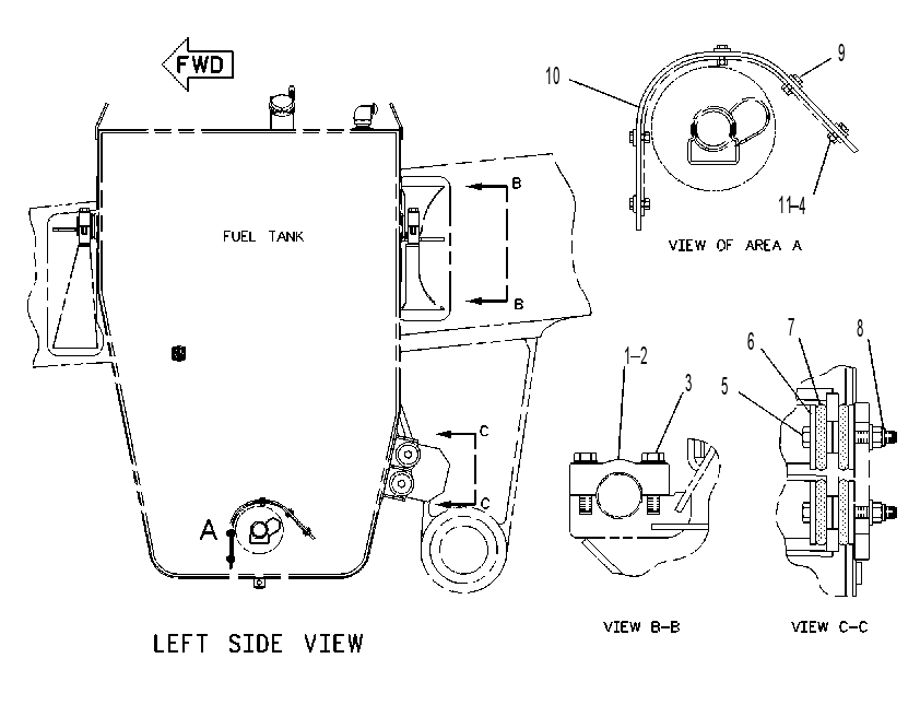 FASTENER GP-FUEL TANK 8X2570 CAT