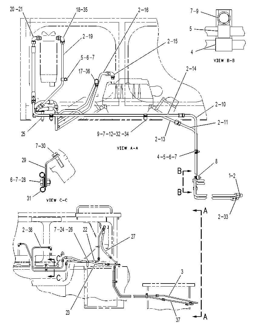 Трубопроводы топливные 1283275 CAT