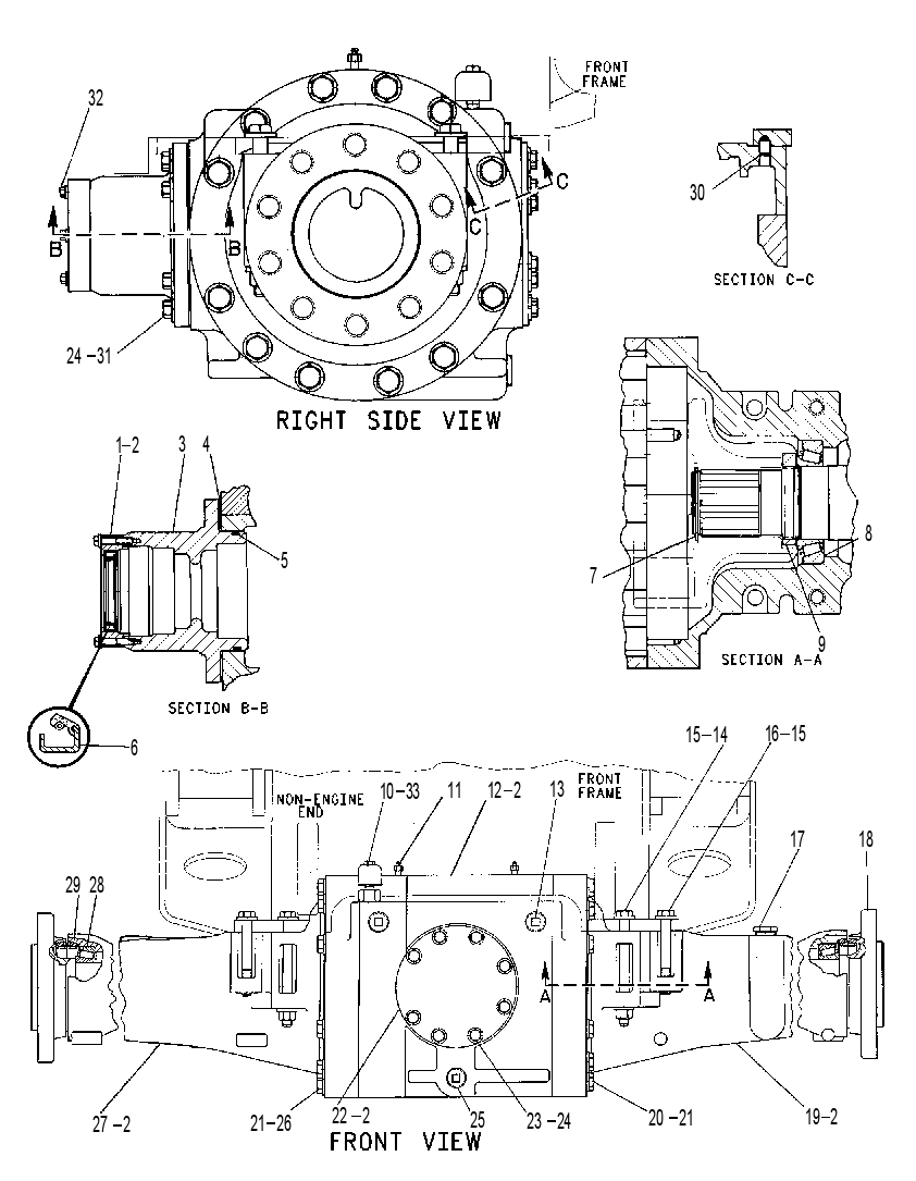 Картер неподвижного моста 9C8158 CAT