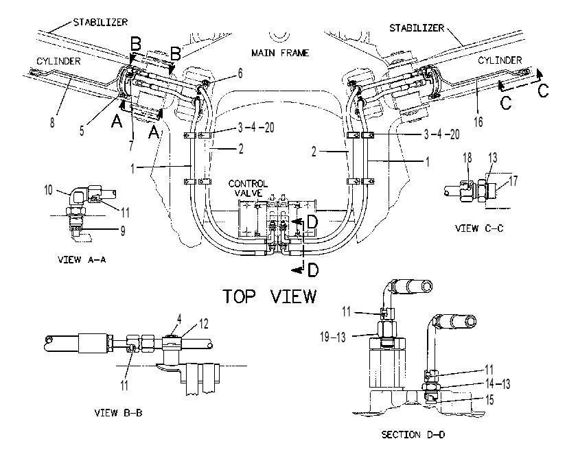 Трубопроводы стабилизатора 9R1357 CAT