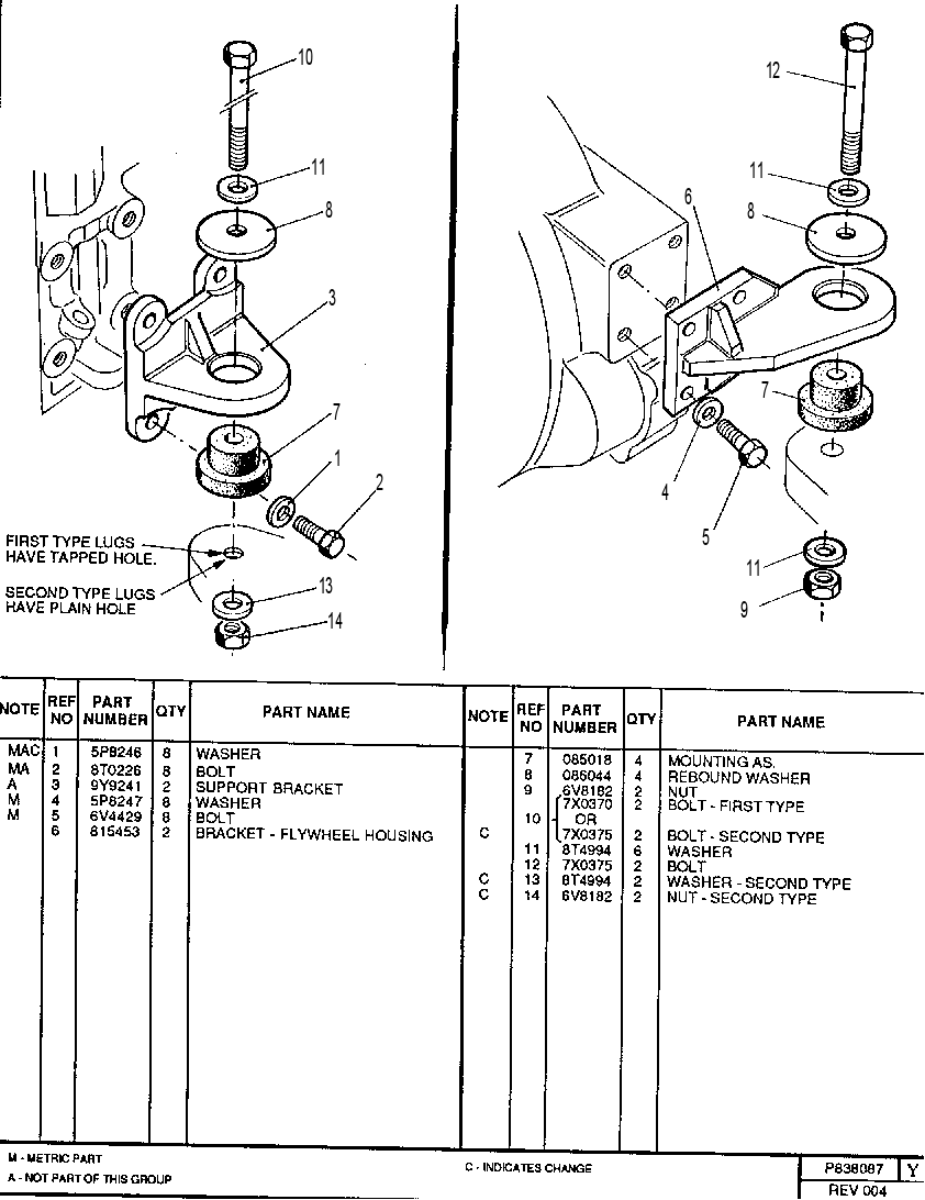 ENGINE MOUNTING GROUP 0838087 CAT