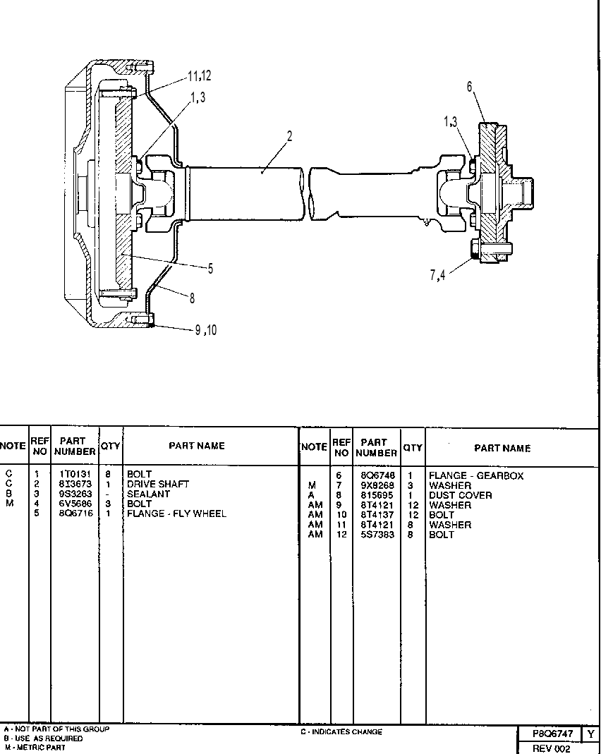 ENGINE DRIVE SHAFT - RETROFIT 8Q6747 CAT