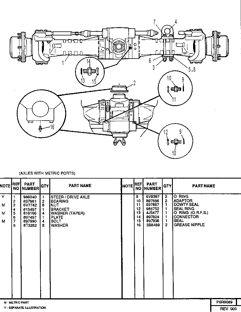 FRONT AXLE GROUP 6R9089 CAT