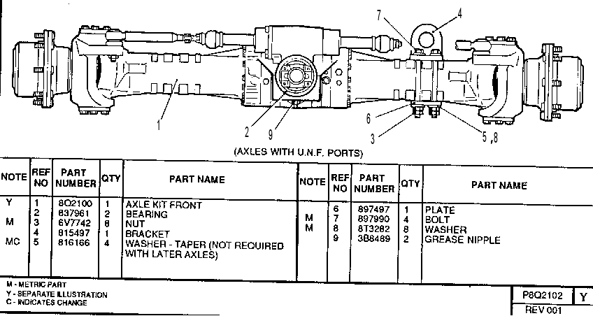 FRONT AXLE GROUP 8Q2102 CAT