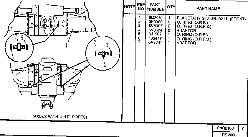 AXLE KIT - FRONT 8Q2100 CAT