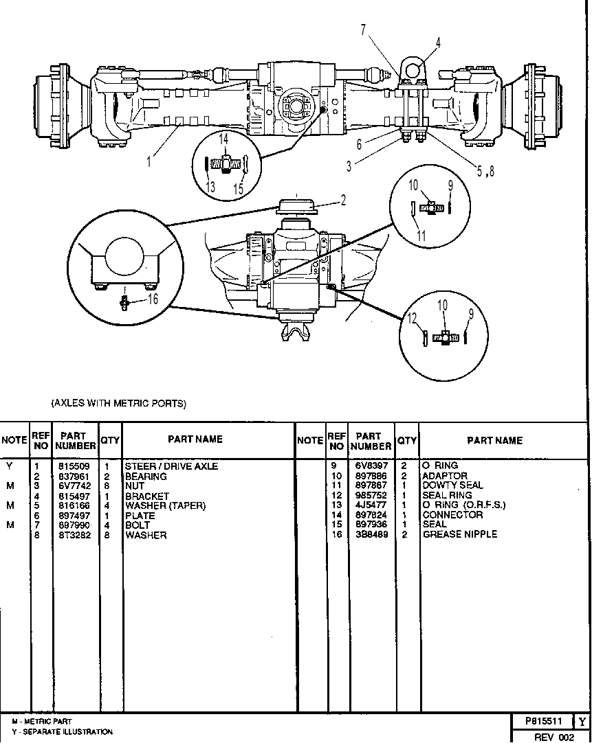 FRONT AXLE GROUP 0815511 CAT