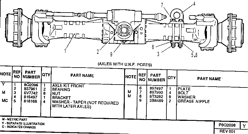 FRONT AXLE GROUP 8Q2098 CAT