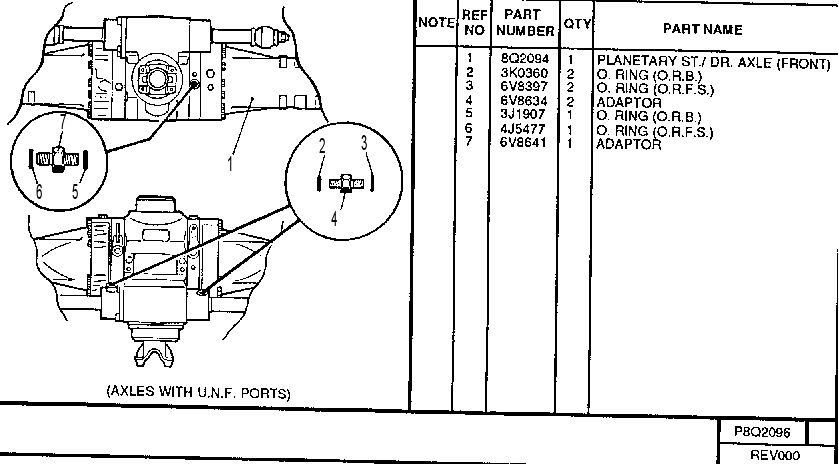AXLE KIT - FRONT 8Q2096 CAT