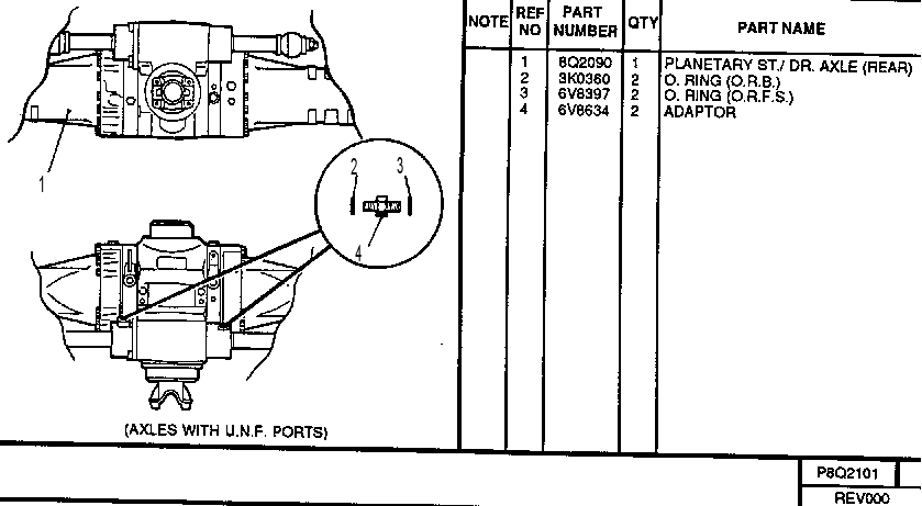 AXLE KIT - REAR 8Q2101 CAT