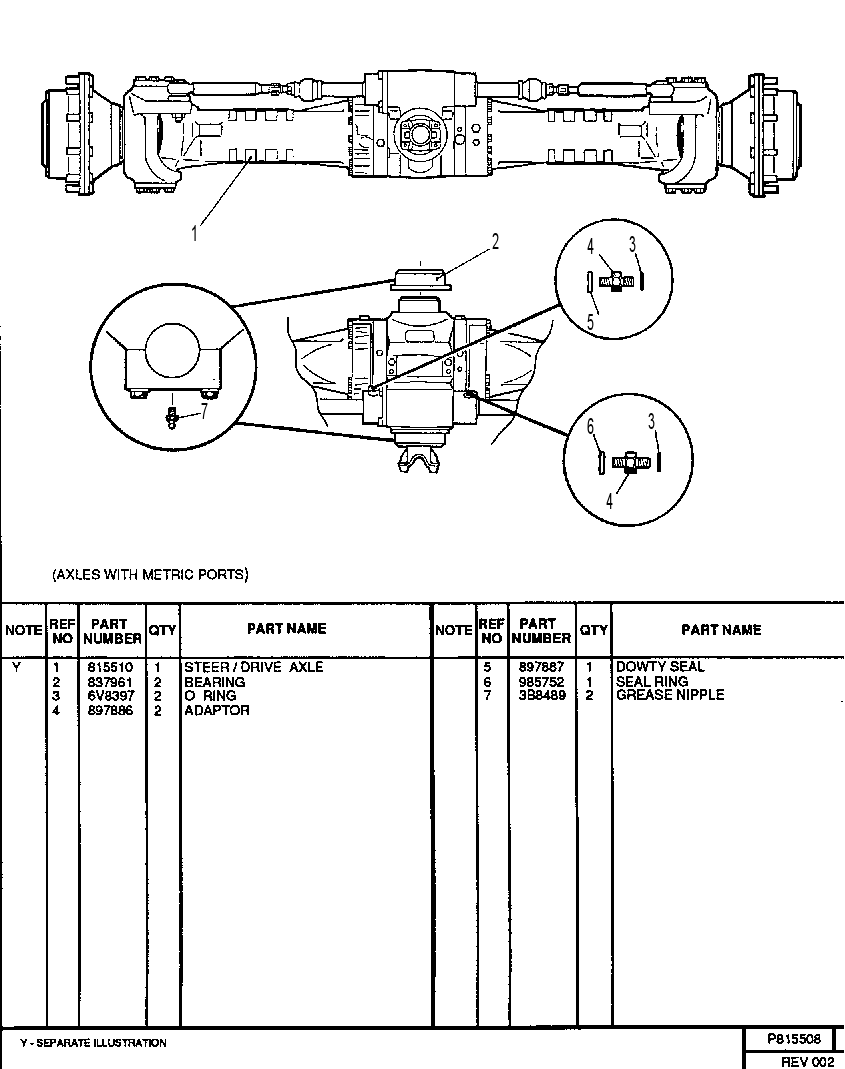 REAR AXLE GROUP 0815508 CAT