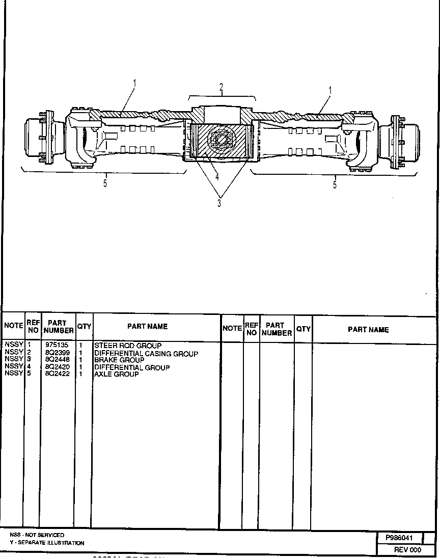 REAR AXLE GROUP 0986041 CAT