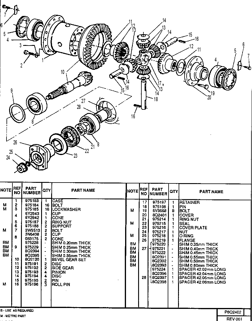DIFFERENTIAL GROUP 8Q2402 CAT