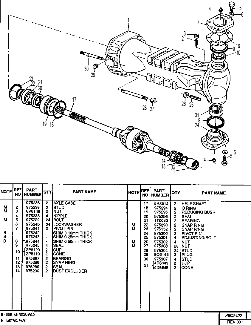 AXLE CASING GROUP 8Q2422 CAT