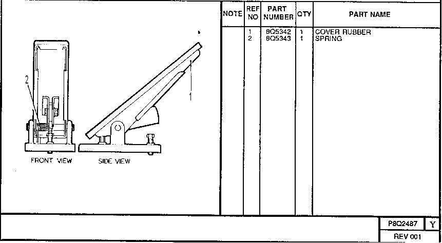 FOOT PEDAL - BRAKE 8Q2487 CAT