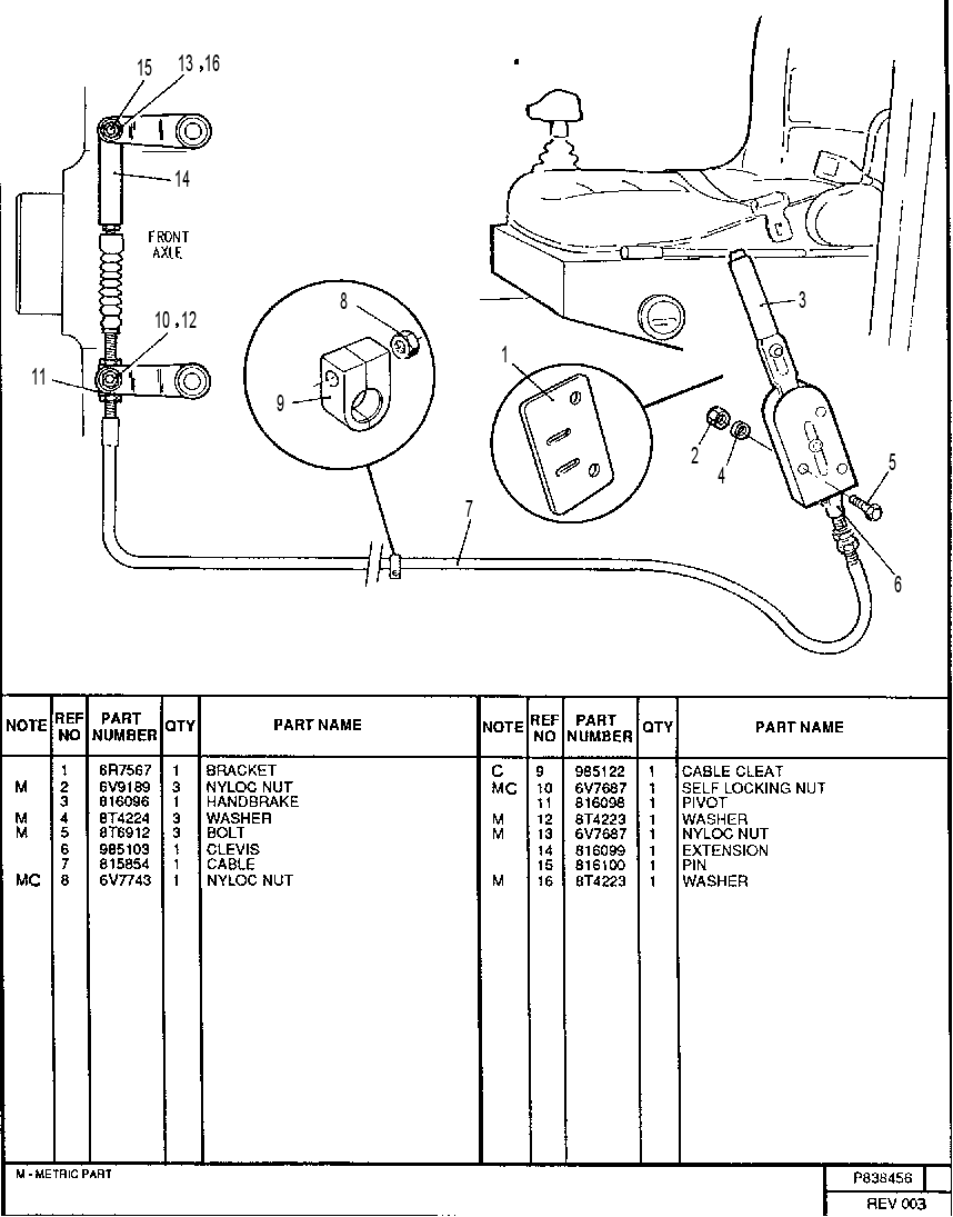 PARKING BRAKE GROUP 0838456 CAT