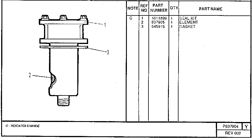 HYDRAULIC FILTER GP 0837904 CAT