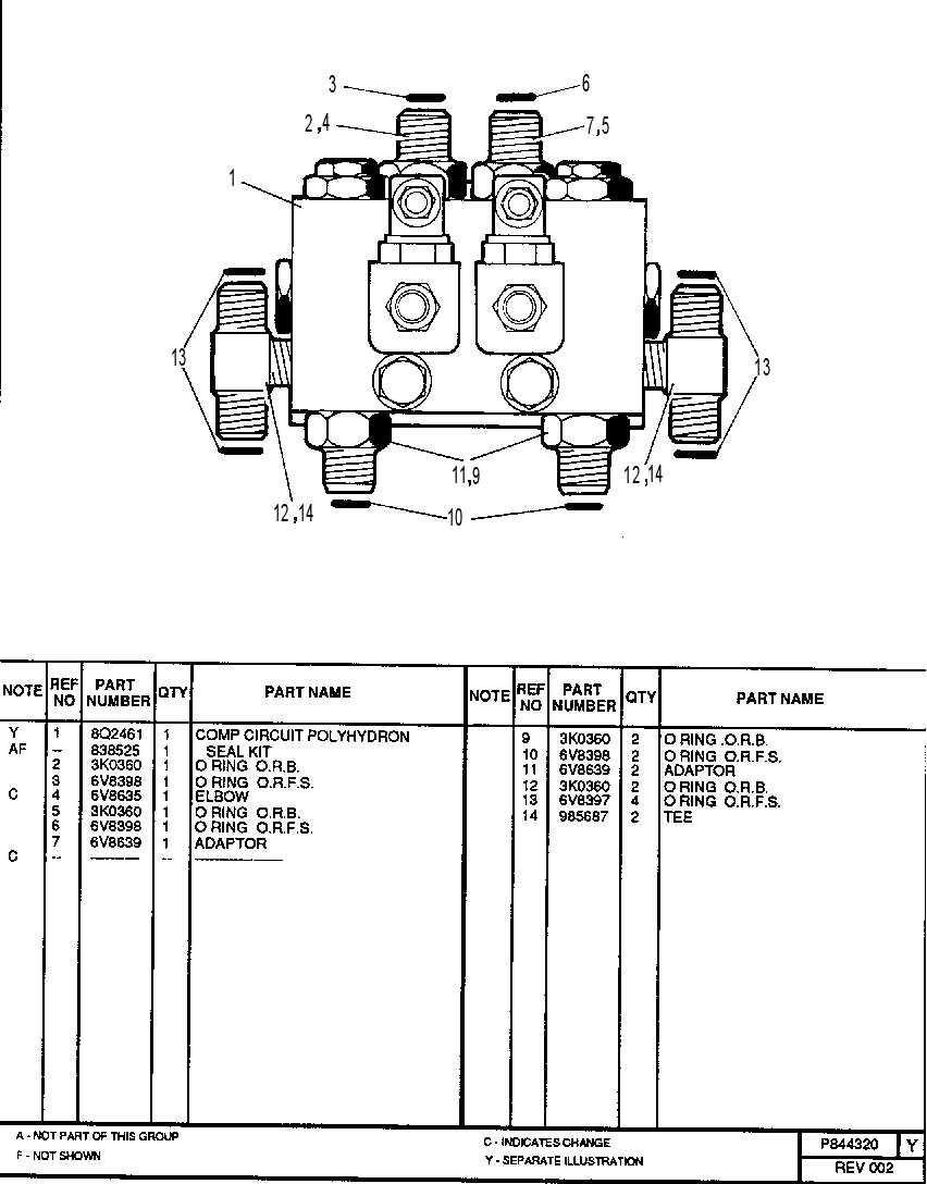 COMPENSATING VALVE GROUP 0844320 CAT