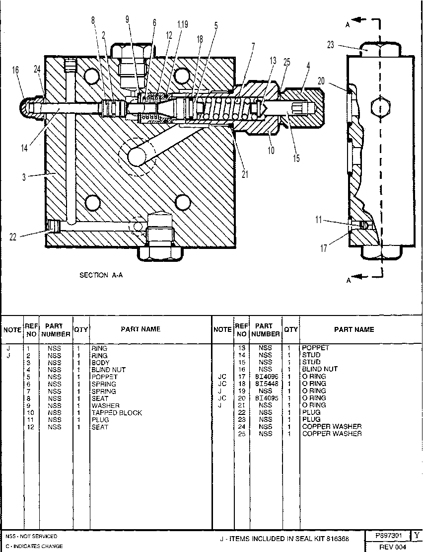 SINGLE OVERCENTRE VALVE GROUP 0897301 CAT