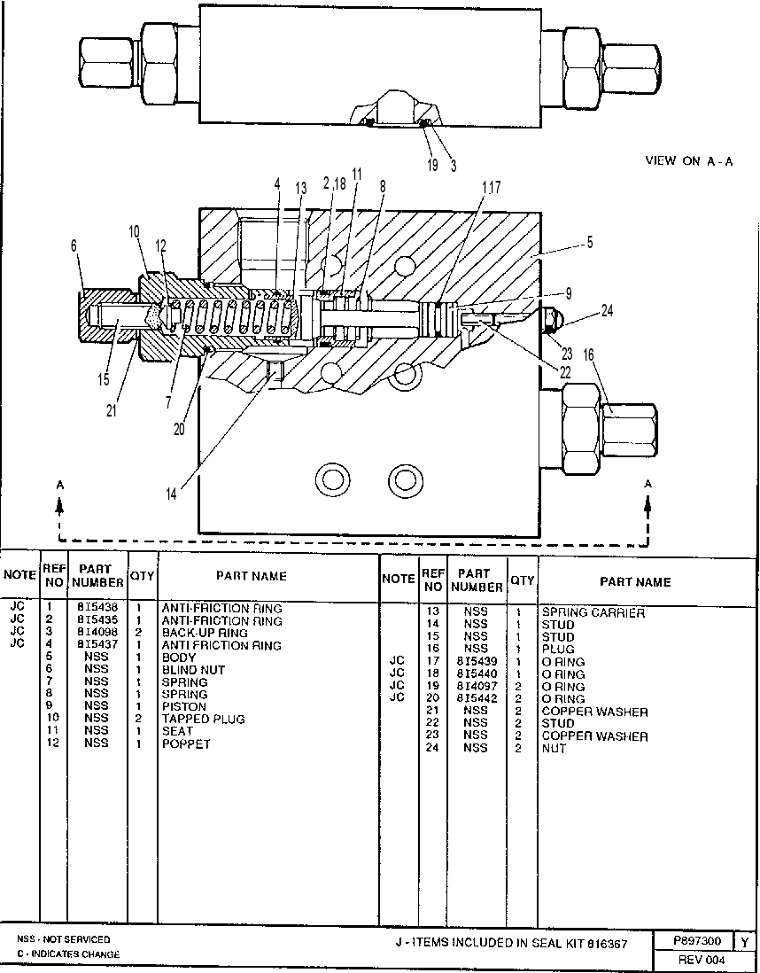 COUNTERBALANCE VALVE GROUP 0897300 CAT