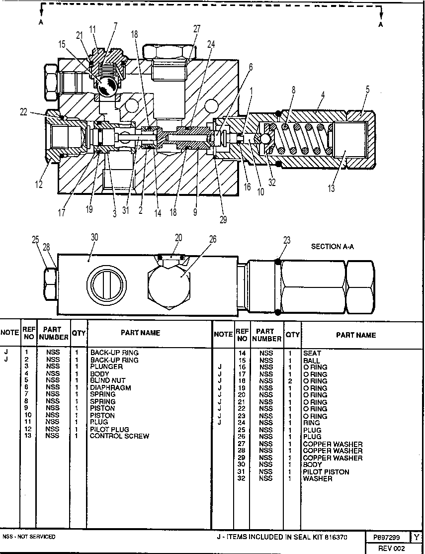 OVERCENTRE LOCK VALVE GROUP 0897299 CAT